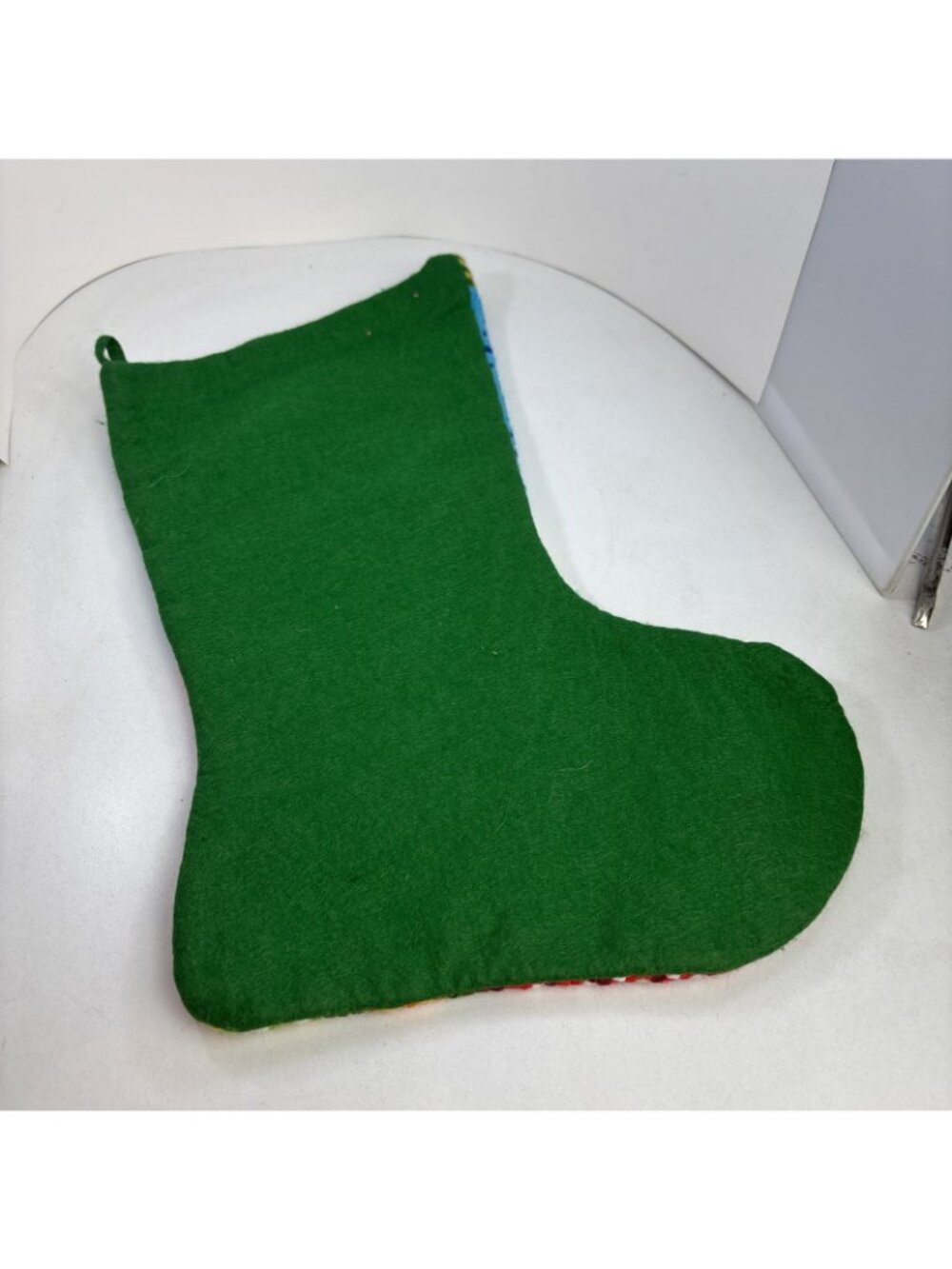 Vintage Needlepoint Christmas Snowman Stocking 19” Lined - Picture 4 of 7
